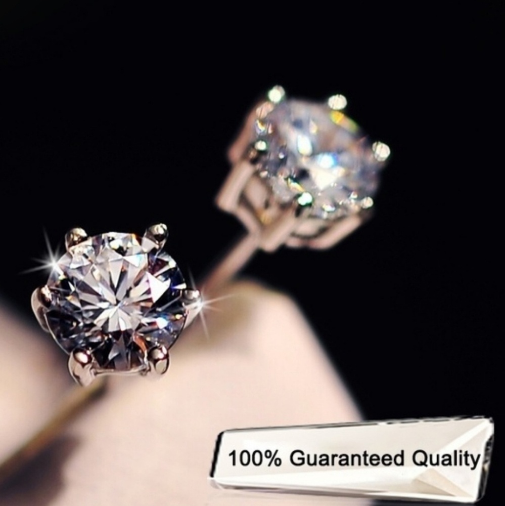 💥💥💥PLATINUM PLATED STUDS 7MM - Picture 2 of 4